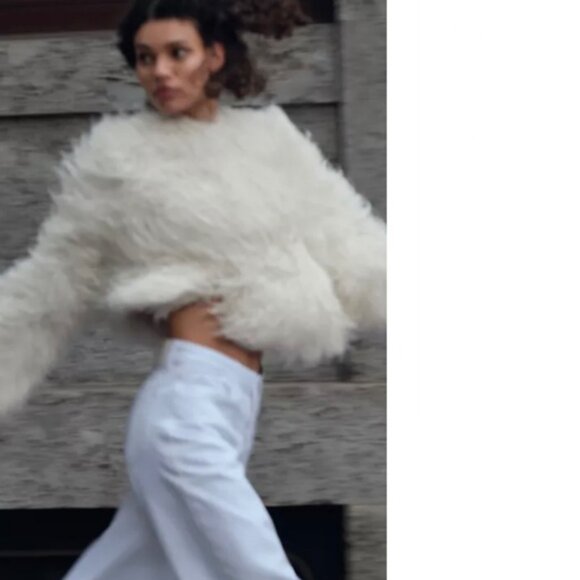 ZARA FRINGED JACKET WITH METALLIC THREAD - Picture 2 of 9